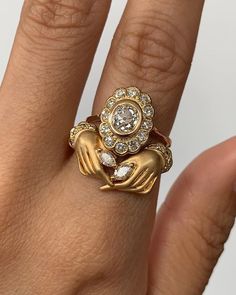 #ringstack Most of the times I can tell if two rings are going to stack or not. But sometimes a stack like this that started with many… | Instagram Question Marks, Cute Engagement Rings, One Day I Will, Dope Jewelry, Funky Jewelry, Jewelry Lookbook, Stacked Jewelry