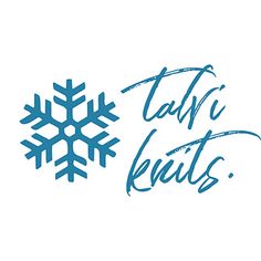 a blue snowflake with the words tasty fruits written below it in cursive writing