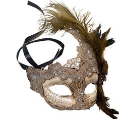 PRICES MAY VARY. Measurement: 7"X10" fit most of adults and teens Our mask is light weight and comfortable for all night fun Quality Masquerade ball feather mask Perfect for your Halloween costume party, Mardi Gras Carival, Masquerade Birthday, Masquerade wedding,Christmas Deco, Christmas party, New Year Party, Music festival, movie, photo shoot, Costume, Theater Play, Party, Prom and More! This brocade lace masquerade ball mask is beautifully crafted from quality resin and hand painted Finished Victorian Masquerade Mask, Masquerade Ball Women, Brown Masquerade Mask, Prom Masquerade Theme, Mascarade Ball Outfit, Mascarade Party Outfit, Maskerade Mask, Diy Masquerade Mask, Mascarade Party