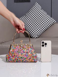 Bird in Bag - Multicolor Crystal & Rhinestone Embellished Evening Bag Multicolor Rhinestone Shoulder Bag For Party, Multicolor Pouch Bag For Party, Multicolor Party Pouch Bag, Multicolor Handheld Shoulder Bag For Party, Multicolor Satchel Party Bag, Embellished Multicolor Bags As Fashion Accessory, Multicolor Shoulder Bag Clutch For Party, Multicolor Satchel Bag For Party, Embellished Multicolor Pouch Bag