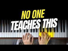 someone is playing piano with the words no one teaches this