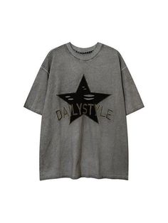 Oversized Graphic Tee, Star Embroidery, Punk Grunge, Vintage Short, Pop Punk, Vintage Shorts