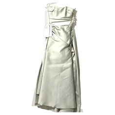 Size: French 36 Brand: LANVIN Color: Light Dove Gray Season: Vintage Features: Strapless sweetheart neckline Draped detail throughout Ruffle detail at side Belt at waist Long length Zip closure Flattering a line silhouette Wedding Celebrity, Side Belt, Celebrity Gowns, Jeanne Lanvin, Strapless Sweetheart Neckline, Sienna Miller, Natalie Portman, Mother Of The Bride Dresses, Lanvin