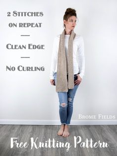 Are you looking for the perfect lightweight scarf? That will keep you warm in all seasons without the bulk? This knitted scarf is the perfect amount of warm & cozy. Scarf Patterns, Free Scarf, Scarf Knitting Patterns