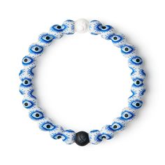 an evil eye beaded bracelet on a white background