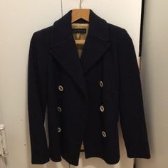 75% Wool 25% Nylon Never Worn Before Wool Peacoat, Zara Jackets, Pea Coats, Black Blue, Blue Black, Jackets & Coats, Jackets For Women, Zara, Wool