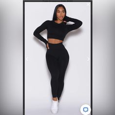 Currently Sold Out Online. Bought Two Week Ago And Wore Once. Fitted Seamless Black Leggings, Black Seamless Snug Fit Activewear, Black Compression Seamless Pants, Snug Fit Black Leggings For Gym, Black Seamless Activewear With Tight Fit, Black Seamless Sports Pants, Sporty Seamless Black Pants, Black Seamless Workout Pants, Black Snug Fit Leggings For Gym