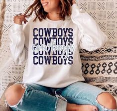 Dallas Cowboys Sweatshirt Stitched Sweatshirt, Cowboys Sweatshirt, Dallas Cowboys Sweatshirt, Flower Sweatshirt, Coffee Sweatshirt, Sweatshirts Quotes, Fits Clothes, Cat Sweatshirt, Tank Top Hoodie