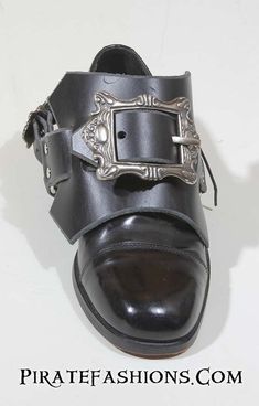 Captain Hook Boots, Pitchfork Shoes, Black Dress Shoe, Pirate Boots, Pirate Fashion, Shoe Cover, Nickel Metal, Harness Boots, Buckle Shoes