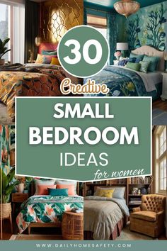 small bedroom decor ideas for women with the words 30 creative small bedroom ideas for women