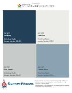 the color scheme for sherylin williams's new paint palette, which includes blue and