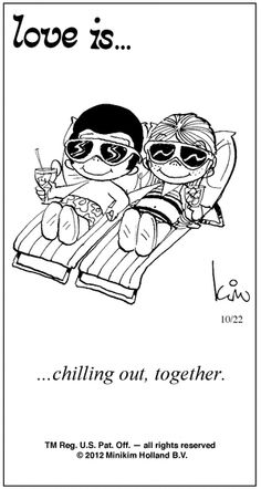 an ad for the children's book love is chillin out together, with two kids