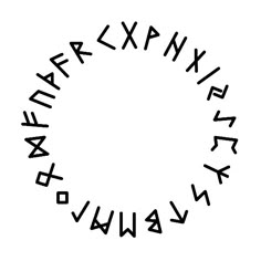 the letters are arranged in a circle and have been drawn with black ink on white paper