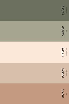 four shades of green, beige and brown with the same color scheme on each side