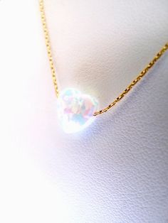 Opal heart necklace , white opal gold necklace , white opal gemstone charm necklace , geniune opal h Opal Heart Necklace, Gold Schmuck, Necklace Opal, Red Bracelets, Pretty Necklaces, Necklace White, Girly Jewelry, Heart Beads, Stylish Jewelry