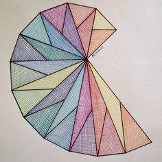 a drawing of a multicolored umbrella on white paper