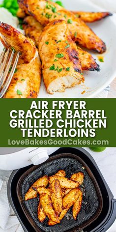 air fryer grilled chicken tenders with text overlay