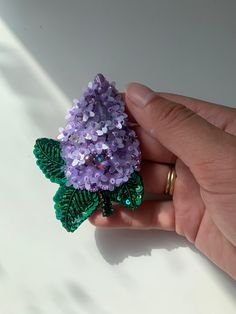 Lilac flower brooch. Incredible delicate decoration for romantic girls. Flower-shaped Brooch For Spring Wedding, Flower Shaped Brooch For Spring Wedding, Flower Shaped Wedding Brooch For Spring, Flower Shaped Brooches For Spring Party, Lavender Flower Brooch For Gift, Flower Shaped Brooches With Flower Decoration For Party, Party Flower Shaped Brooch With Flower Decoration, Handmade Flower Lapel Pin For Party, Elegant Lavender Flower Brooch