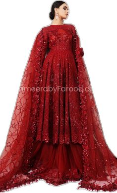 Pakistani Red Bridal Lehenga with Embroidery Elegant Red Lehenga With Sequins, Red Embroidery Lehenga, Red Embellished Floor-length Lehenga, Red Embellished Wedding Lehenga, Red Lehenga With Embroidered Border, Embroidery Online, Bridal Lehenga Red, Red Outfit, Bridal Lehenga