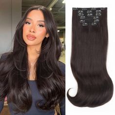 PRICES MAY VARY. 🔥【Clip In Hair Extensions】 ALXNAN Hair Extension soft Lace Weft slim design lays closer to the scalp for a seamless transition with natural hair. 7 PCS/SET Hair Extensions With Newly design! Only 170~190 g! You can’t even tell they are in unless you feel your head. The hair is light & smooth, fluffy & full which achieve a Thick volume look with more comfort. 🙆‍【Long Stright Layred Hair Extensions】Long Layred Hair Extensions have perfect volume and naturally layers, which makes Layered Hair Extensions, Hair Extensions Dark Brown, Hair Extension Lengths, Hair Extensions Long, Back To School Hair, Clip In Hair Extension, Natural Hair Extensions, Long Hair Extensions, Invisible Lace