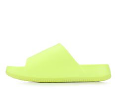 Engineered with lightweight materials, these slides provide a comfortable and easy slip-on experience. Whether you're recovering from an intense workout, or taking it easy by the pool, embrace your feet in calm, cool comfort. Easy slip-on entry, Lightly padded footbed, Textured outsole provides traction, Open toe | Men's Nike Calm Slide Sport Slides Sandals in Volt Size 11