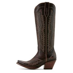 Gorgeous stitching, premium leather, and the knee height make our best-selling Casanova boot a showstopper wherever it goes. With the comfort you need for long nights boogying at country concerts and twirling on the dance floor, it'll turn heads whether you've paired it with cutoffs or your favorite summer dress. Casanova Western Boot | Product Features : 0 : ATS® technology provides ergonomic support on uneven terrain, 1 : Vegetable-tanned leather sole, 2 : Resoleable Goodyear leather welt cons The Casanova, Ariat Boots, Western Dress, Chocolate Leather, Country Concerts, On The Dance Floor, Western Boot, The Dance, Dance Floor