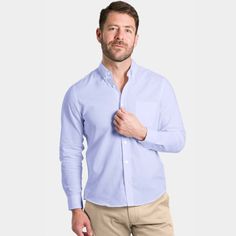 Ash & Erie Blue Linen Button-Down Shirt for Short Men    Everyday Shirts Light Blue Casual Dress Shirt For Business Casual, Light Blue Casual Dress Shirt For Business, Athleisure Joggers, Blue Linen Shirt, Straight Fit Pants, Merino Sweater, Chino Jeans, Casual Sweaters, Chino Shorts