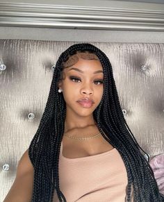 Box Braided Wigs, Cute Box Braids, Side Part Hairstyles, Long Box Braids, Braided Wigs