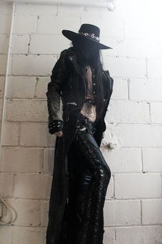 Image of TOXIC VISION Wanderer leather duster jacket Void Character, Emo Costume, 90s Underground, Southwestern Gothic, Leather Duster, Biker Clothes, Grunge Outfit Ideas, Gothic Western, Metal Pants