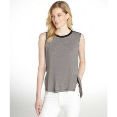 LnA Black and oat striped 'Logan' knit tank Knit Tank, Knit Tanks