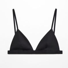 Black Triangle Bra By Mango. Adjustable Straps With Back Closure. Polyester. Never Worn, Tags Removed. Casual Black Summer Bra, Black Seamless Triangle Top, Black Summer Beach Bra, Black Stretch Triangle Top Bra, Seamless Black Beach Bra, Black Seamless Beach Bra, Summer Stretch Black Bra, Summer Black Stretch Bra, Black Stretch Bra For Summer