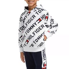 Trendy Logo Patterned Tommy Hilfiger Warm Fleece Hoodie Sweatshirt With Pockets For Young Boys. New With Tags. Playful White Hoodie With Drawstring Hood, Playful White Hoodie For Streetwear, Playful White Hoodie Sweatshirt, Tommy Hilfiger Letter Print Sweatshirt For Winter, Tommy Hilfiger Letter Print Winter Sweatshirt, Winter Tommy Hilfiger Sweatshirt With Letter Print, Playful White Hoodie For Fall, Playful White Cotton Hoodie, Playful White Fall Hoodie