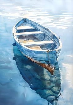 a small boat floating on top of a body of water