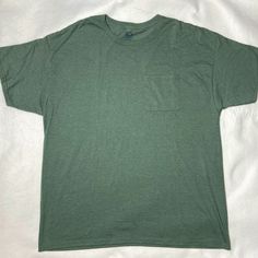 Fruit Of The Loom Green Pocket T Shirt. X-Large Measurements In Photos Are Done With Garment Laying Flat Never Worn Green Cotton T-shirt With Embroidered Graphics, Artistic Green Cotton T-shirt, Green Relaxed Fit Cotton T-shirt, Cotton T-shirt With Left Chest Pocket In Relaxed Fit, Green Relaxed Fit T-shirt With Pockets, Pocket T Shirt, Pocket Tshirt, Fruit Of The Loom, The Loom