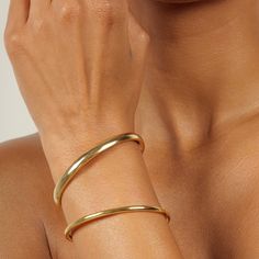 Ford Bracelet Cuff Set of 2 Adjustable Bracelet 18K Gold Gold Band Bracelet, Braclets Gold, Thick Gold Band, Gold Cuff Bracelet, 18k Gold Bracelet, Jewelry Bracelets Gold, Brass Bracelet, Gold Bracelet Cuff, Gold Cuffs