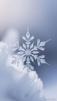 a snowflake is shown in the sky