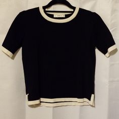 Nwot / Brand New Without Tags! Zara Crop Knit Crew-Neck Short-Sleeve Sweater W Contrast Trim Navy/Cream, S Quiet Luxury Meets Minimalism Meets Nautical Nautical Styling Contrast Trim Crew Neck Short Sleeve Notched Bottom Hem High Quality Sumptuous Knit Smoke-Free + Pet-Free Home Questions? Leave A Comment Below! All Offers Welcome! Happy Poshing! Tags: Preppy, Nautical, Mod, 60s, Y2k, Beach, Summer, Spring, Holiday, Retro, Pinup, Sailing, Lightweight, Mini, Pixie, Psychedelic, Music Festival, Be Retro Vintage Style, Short Sleeved Sweaters, Contrast Trim, Plaid Pattern, Sundress, Music Festival, Pin Up, Night Out, Retro Vintage