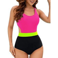 The Staff Here At Sweetdealalabama Thank You For Your Interest In Our Products, Inquiries May Message Us For A Response. Amazon Price: $38.98 Size Large (12-14) Bust 38-40 In. Waist 30-32 In. Hips 40-43 In. The One-Piece Swimsuits For Women Are Made Of 80% Nylon And 20% Spandex, Which Is A Soft Quick-Drying Fabric. Smooth, Stretchy, Comfortable, And Durable For A Long Time. The High-Waisted Swimsuit Combines A Yellow Tank Top Of Zipper Racerback With A Floral Print High-Waisted Bottom. The Tie W Pink Color Block Swimwear For Sports, Pink Halter Neck Tankini For Swimming, Pink Swimwear For Sports And Beach Season, Pink Swimwear For Beach Season Sports, Pink Sleeveless Swimwear For The Pool, Pink Swimwear For Sports During Beach Season, Pink Stretch Summer Tankini, Pink Stretch Tankini For Summer, Pink Sleeveless Tankini For Swimming