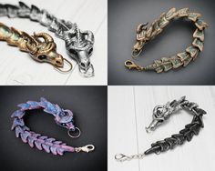 Fantasy Dragon Bracelet Dragons Jewelry Display by VaniLlamaArt Dragon Bracelet, Dragons Gift, Dragon Head, Dragon Jewelry, Fantasy Dragon, Polymer Clay Tutorial, Clay Tutorials, Fantasy Jewelry, Jewellery Display