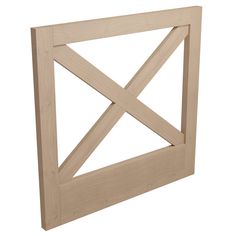 a wooden frame with an x design on the top and bottom part, made out of wood