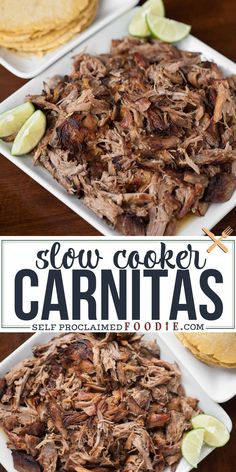 slow cooker carnitas is the best way to cook shredded meat