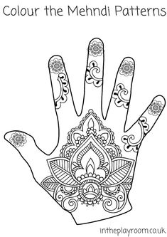 a hand with hendi pattern on it and the words, color the mehni patterns