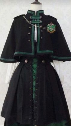 Slytherin Dress, Slytherin Uniform, Harry Potter Uniform, Slytherin Clothes, Slytherin Outfit, Harry Potter Dress, Slytherin Fashion, Hogwarts Uniform, Stile Harry Potter