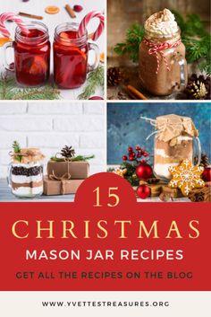 christmas mason jar recipes with text overlay