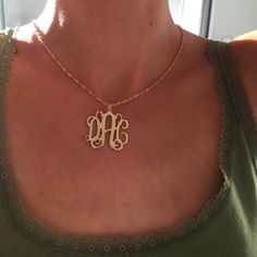 "Monogram necklace is the present that you are looking for to impress your loved one. Monogram Necklaces is a perfect trendy gift for a friend or yourself. Monogram Size : 3/3 cm = 1.18/1.18\" Average chain length : 45cm/18\" The length can be selected in 14\",16\",18\",20\",22\". The traditional monogram initials are: First Name Initial - Last Name Initial - Middle Name Initial If you don't have middle name, you can choose of your loved one or your child's initial. or we put & between your 14k Gold Monogram Name Necklace For Personalized Gift, Yellow Gold Monogram Name Necklace For Mother's Day, 14k Gold Monogram Name Necklace, Monogrammed Yellow Gold Name Necklace For Mother's Day, Personalized Monogram 14k Gold Name Necklace, Mother's Day Monogram Initial Pendant Jewelry, 14k Gold Monogram Jewelry For Mother's Day, Mother's Day 14k Gold Monogram Jewelry, Gold Personalized Initial Necklace As Gift For Her