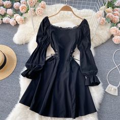 Cute A line long sleeve dress fashion dressFabric: blendedColor: black, whiteSize(cm): S, M, L, XLS length 76 bust 76 waist 60 seleeve length 56M length 77 bust 80 waist 64 seleeve length 57L length 78 bust 84 waist 68 seleeve length 58&ltp&gtXL length 79 bust 88 waist 72 seleeve length 59</p>&ltbr/> Black Long Sleeve Evening Dress For Spring, Elegant Black Long Sleeve Summer Dress, Chic Black Long Sleeve Spring Dress, Chic Black Long Sleeve Dress For Spring, Trendy Fitted Black Long Sleeve Dress, Black Mini Length Long Sleeve Dress For Spring, Black Long Sleeve Midi Dress For Summer, Black Long Sleeve Dress For Summer Night Out, Trendy Long Sleeve Evening Dresses