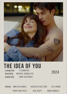 the idea of you movie poster with an image of a man and woman hugging each other