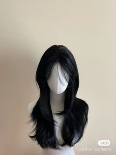 Black Hair Claims For Dr, Layered Hair Styles For Long Hair, Black Haircolour Ideas, Layered Haircut For Volume, Long Hair Inspo Black, Layered Back Hair, Hush Cut No Bangs, Wolf Cut Tied Up Hair, Douyin Hairstyle Long Hair