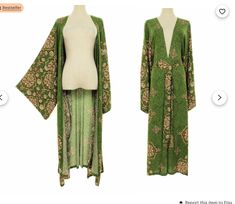 Long Kimono Jacket, Green Kimono, Plus Size Kimono, Big Sleeves, Beach Kimono, Kimono Duster, Witchy Fashion, Print Kimonos, Long Kimono