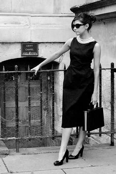 Stunningly smart wool dress with classic boat neckline and nipped in waist. Skirt is pencil shape with side seam pockets. Made in wool and fully lined, it will see you effortlessly from work to cocktails making it truly the perfect Little Black Dress.... Length 112cm approx. Handmade in our studio Available in Black Audrey Dress, Classic Boat, Dramatic Classic, Audrey Hepburn Style, Classic Black Dress, Perfect Little Black Dress, Classic Boats, Boat Neckline, British Indian